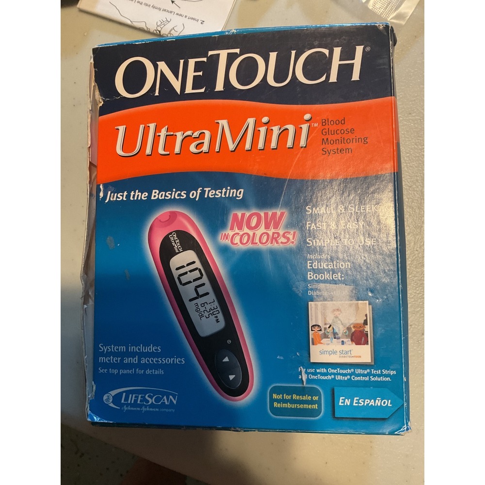 OneTouch UltraMini Blood Glucose Monitoring System Pink LifeScan Meter Kit
